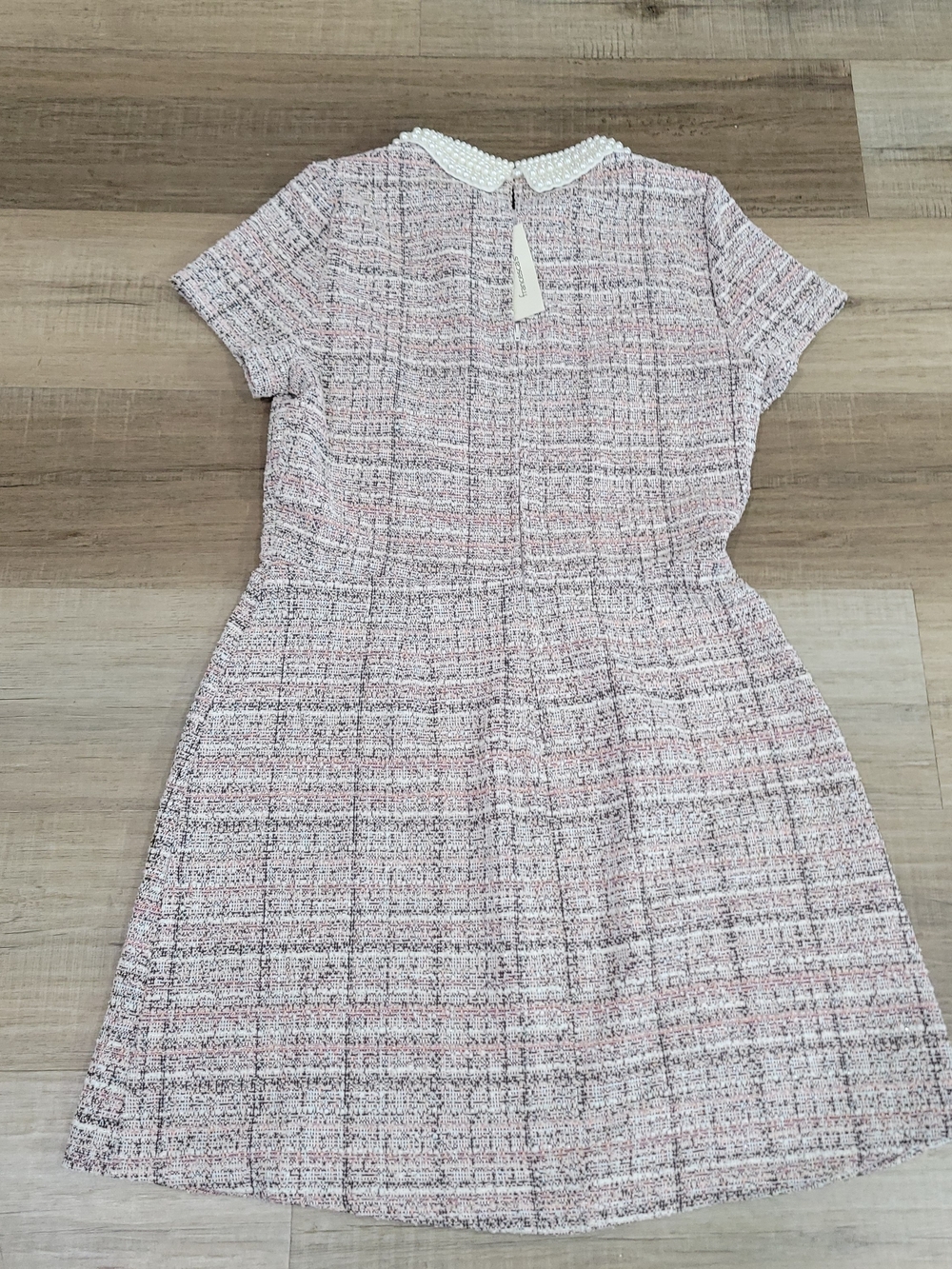Pink Tweed Pearl-Collar Dress